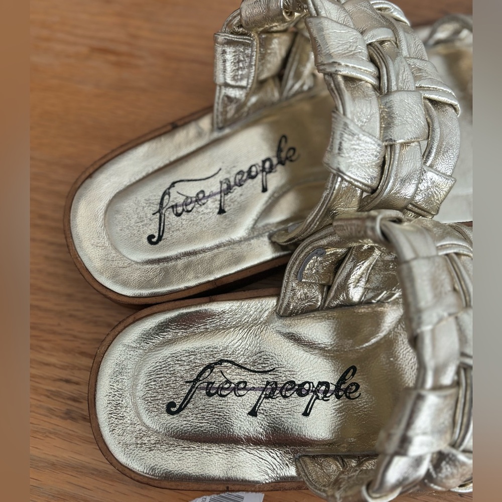 Gold free people sandals